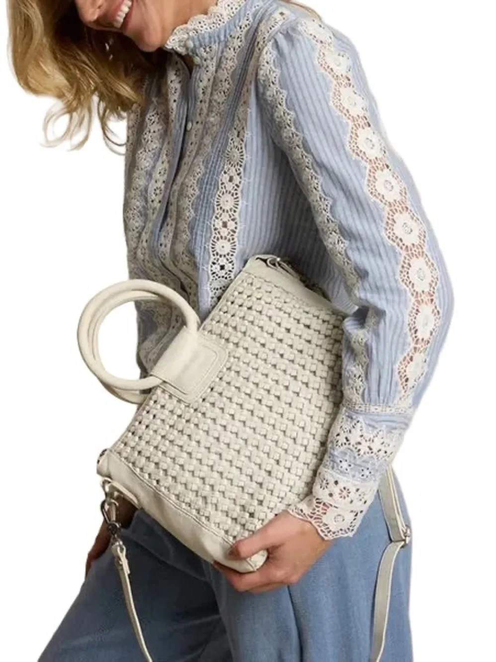 Hobo Sheila Medium Satchel Whitecap